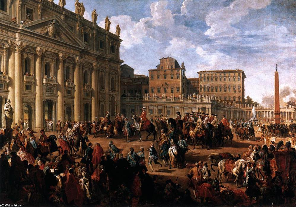 Order Art Reproductions Charles III at St Peter`s by Giovanni Paolo Pannini (1691-1765, Italy) | ArtsDot.com