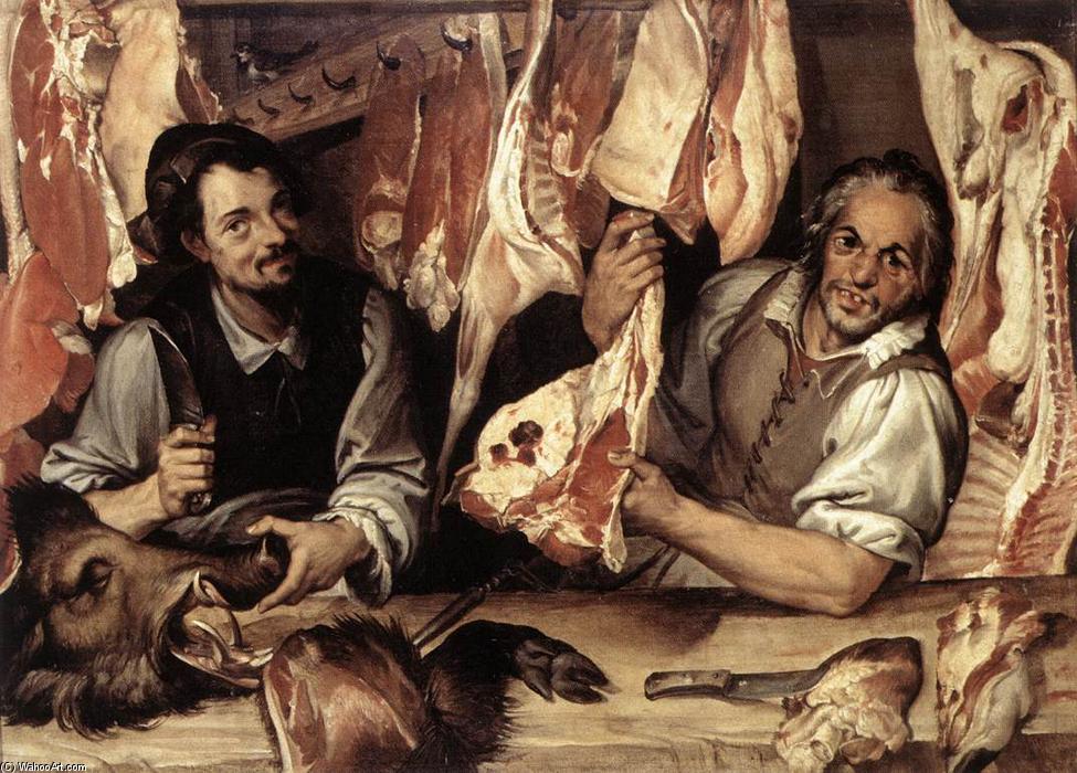 Buy Museum Art Reproductions The Butcher`s Shop, 1580 by Bartolomeo Passarotti | ArtsDot.com