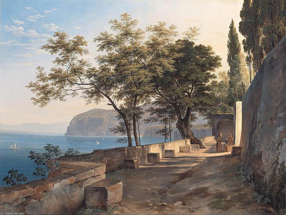 Order Oil Painting Replica Terrace of the Capucin Priory in Sorrento, 1823 by Heinrich Carl Reinhold (1788-1825) | ArtsDot.com