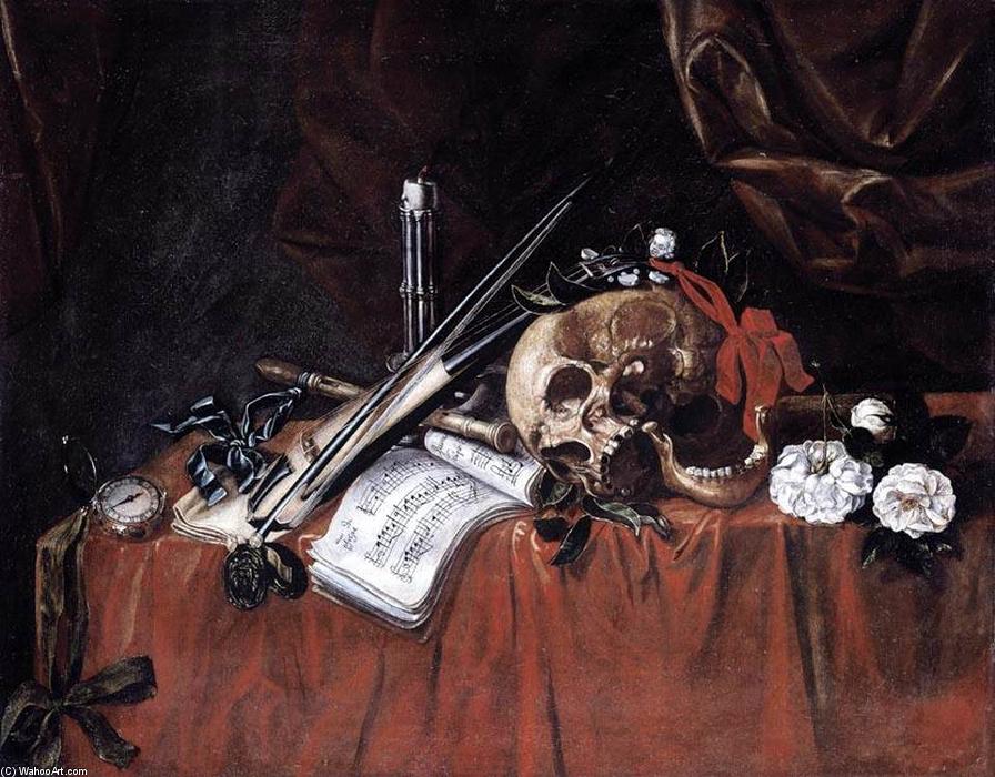 Buy Museum Art Reproductions Vanitas Still-Life by Simon Renard De Saint André (1613-1677, France) | ArtsDot.com