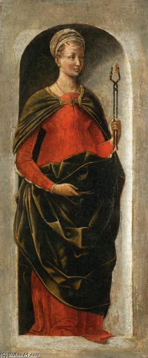 Order Art Reproductions Griffoni Polyptych: St Apollonia, 1470 by Ercole De' Roberti (1451-1496, Italy) | ArtsDot.com