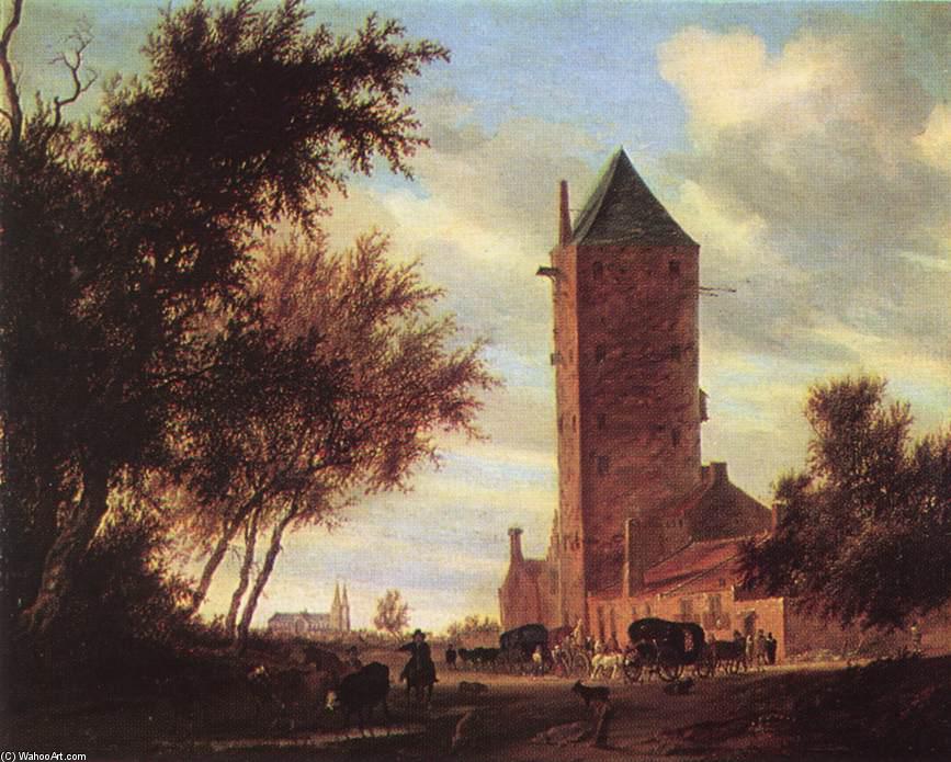 Order Artwork Replica Tower at the Road by Salomon Van Ruysdael (1602-1670, Netherlands) | ArtsDot.com