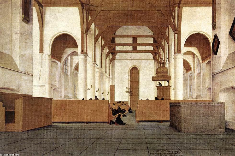 Order Oil Painting Replica Interior of the Church of St Odulphus, Assendelft, 1649 by Pieter Jansz Saenredam (1597-1665, Netherlands) | ArtsDot.com