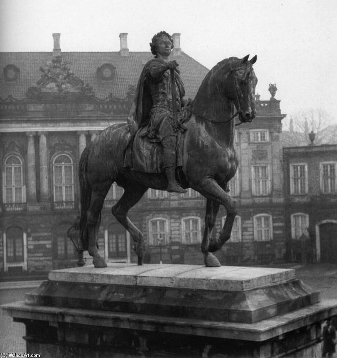 Buy Museum Art Reproductions Equestrian Statue of Frederick V of Denmark, 1768 by Jacques François Joseph Saly (1717-1776, France) | ArtsDot.com