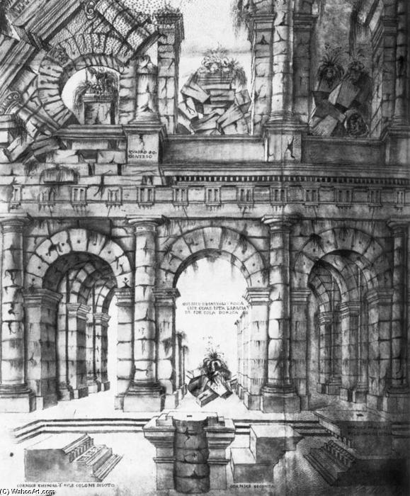 Ordinare Riproduzioni D'arte Rovine dell`Antico Teatro Romano di Marcellus, 1480 di Giuliano Da Sangallo (1443-1516, Italy) | ArtsDot.com