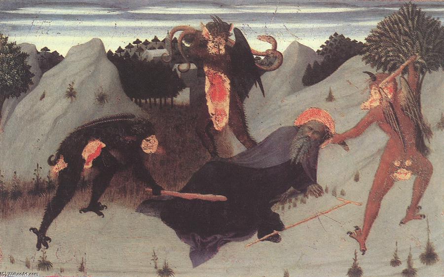 Order Oil Painting Replica St Anthony the Hermit Tortured by the Devils, 1423 by Sassetta (Stefano Di Giovanni) (1392-1450, Italy) | ArtsDot.com