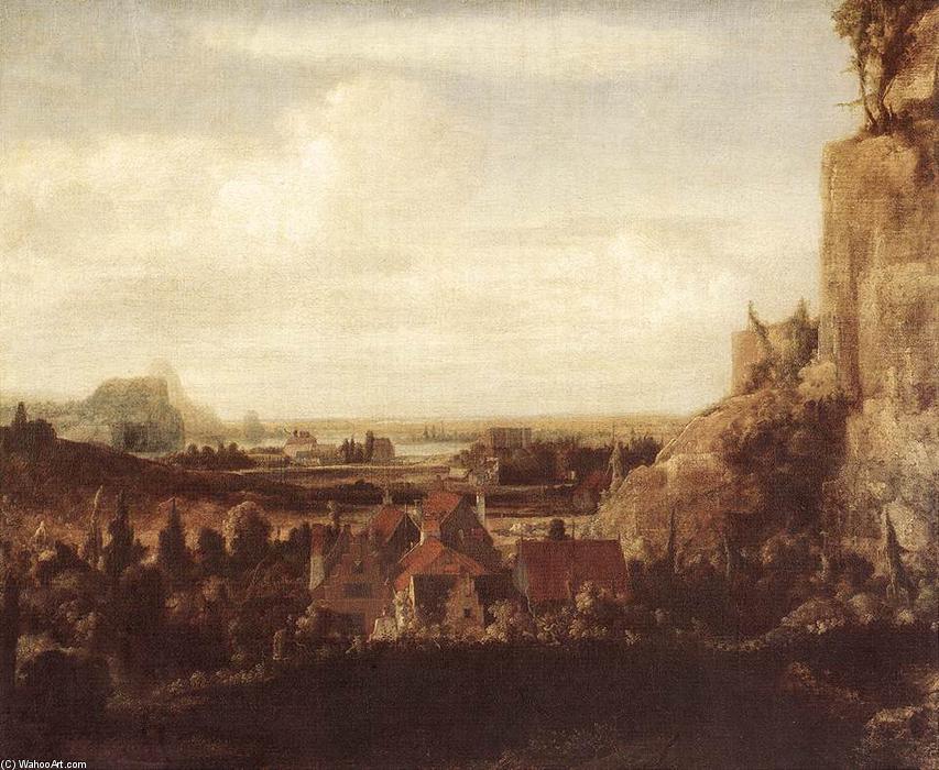 Buy Museum Art Reproductions A River Valley with a Group of Houses, 1625 by Hercules Seghers (1590-1638, Netherlands) | ArtsDot.com