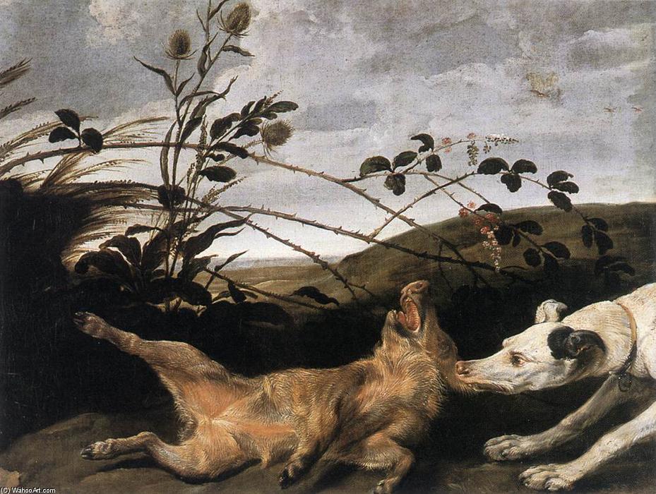 Order Artwork Replica Greyhound Catching a Young Wild Boar by Frans Snyders (1579-1657, Belgium) | ArtsDot.com