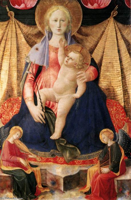 Order Art Reproductions Madonna of Humility with Two Musician Angels, 1448 by Zanobi Strozzi (1412-1468, Italy) | ArtsDot.com