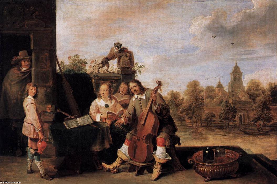Order Oil Painting Replica The Painter and His Family, 1645 by David The Younger Teniers (1610-1690, Belgium) | ArtsDot.com