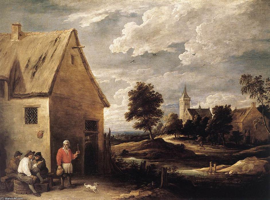 Buy Museum Art Reproductions Village Scene by David The Younger Teniers (1610-1690, Belgium) | ArtsDot.com