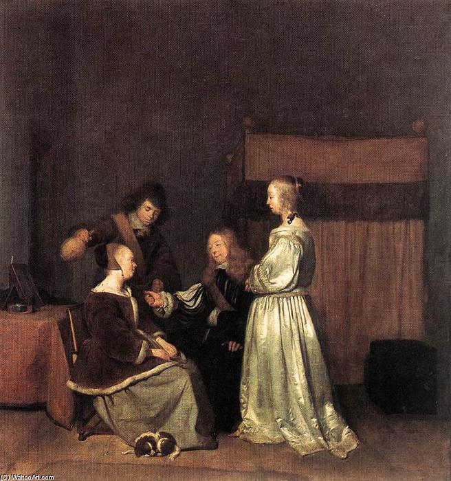 Buy Museum Art Reproductions The Visit by Gerard Ter Borch (1617-1681, Netherlands) | ArtsDot.com