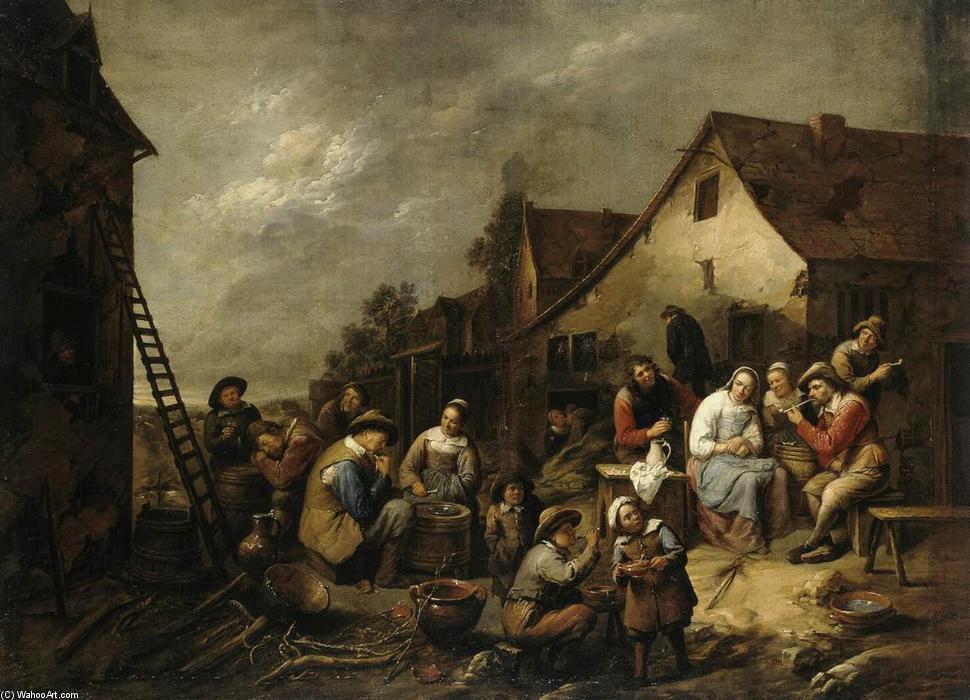 Order Oil Painting Replica Village Inn, 1657 by Gillis Van Tilborgh (1625-1678, Belgium) | ArtsDot.com