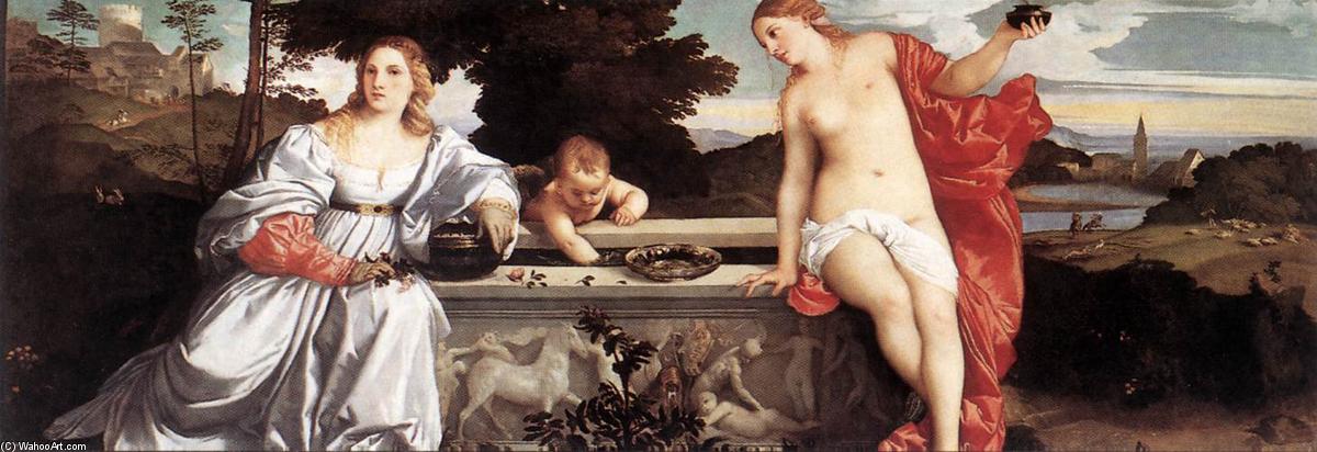 Buy Museum Art Reproductions Sacred and Profane Love, 1514 by Tiziano Vecellio (Titian) (1490-1576, Italy) | ArtsDot.com