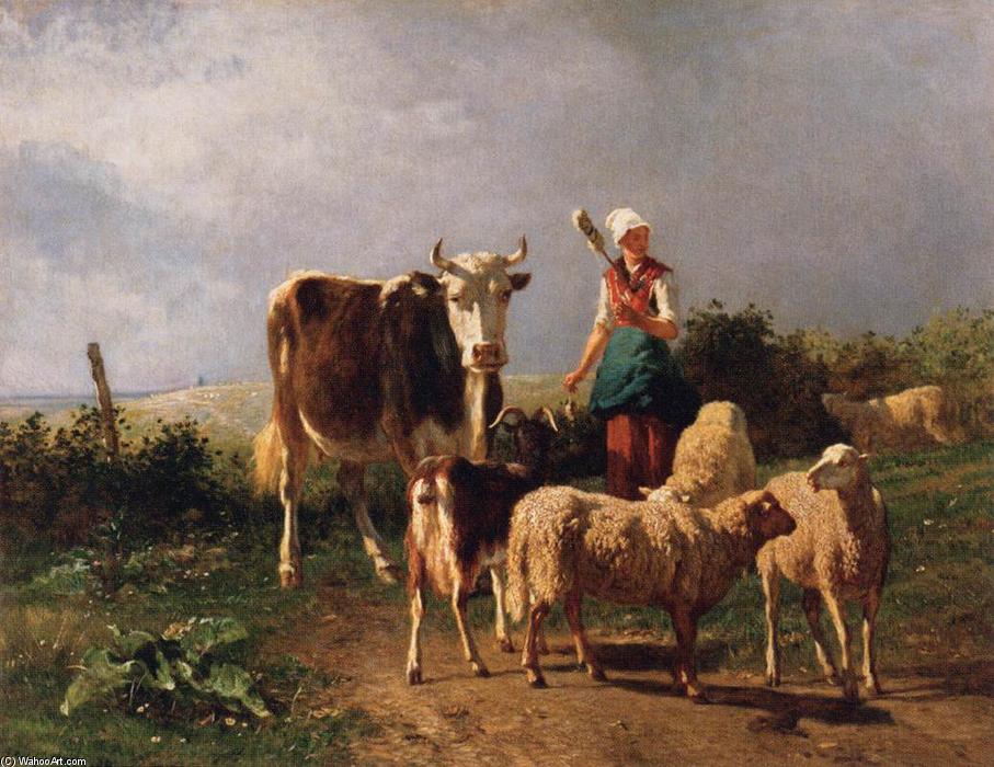 Order Paintings Reproductions Return of the Herd, 1860 by Constant Troyon (1810-1865, France) | ArtsDot.com