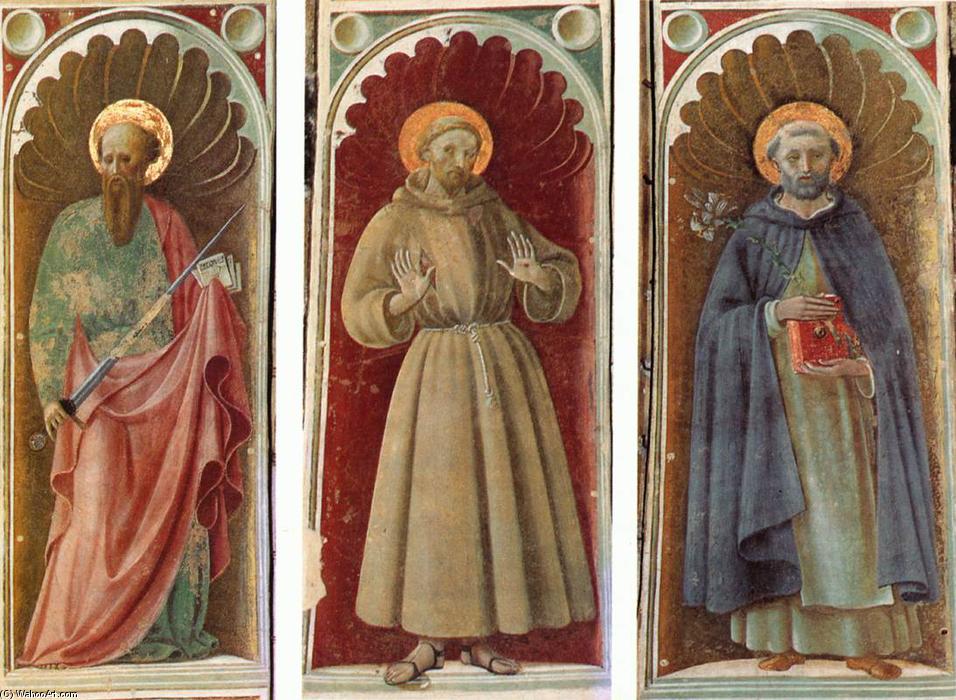 Buy Museum Art Reproductions Sts Paul, Francis and Jerome, 1435 by Paolo Uccello (1397-1475, Italy) | ArtsDot.com