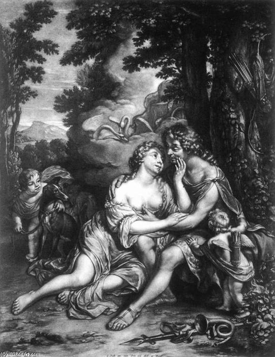 Order Oil Painting Replica Venus and Adonis, 1680 by Johannes I Verkolje (1650-1693, Netherlands) | ArtsDot.com