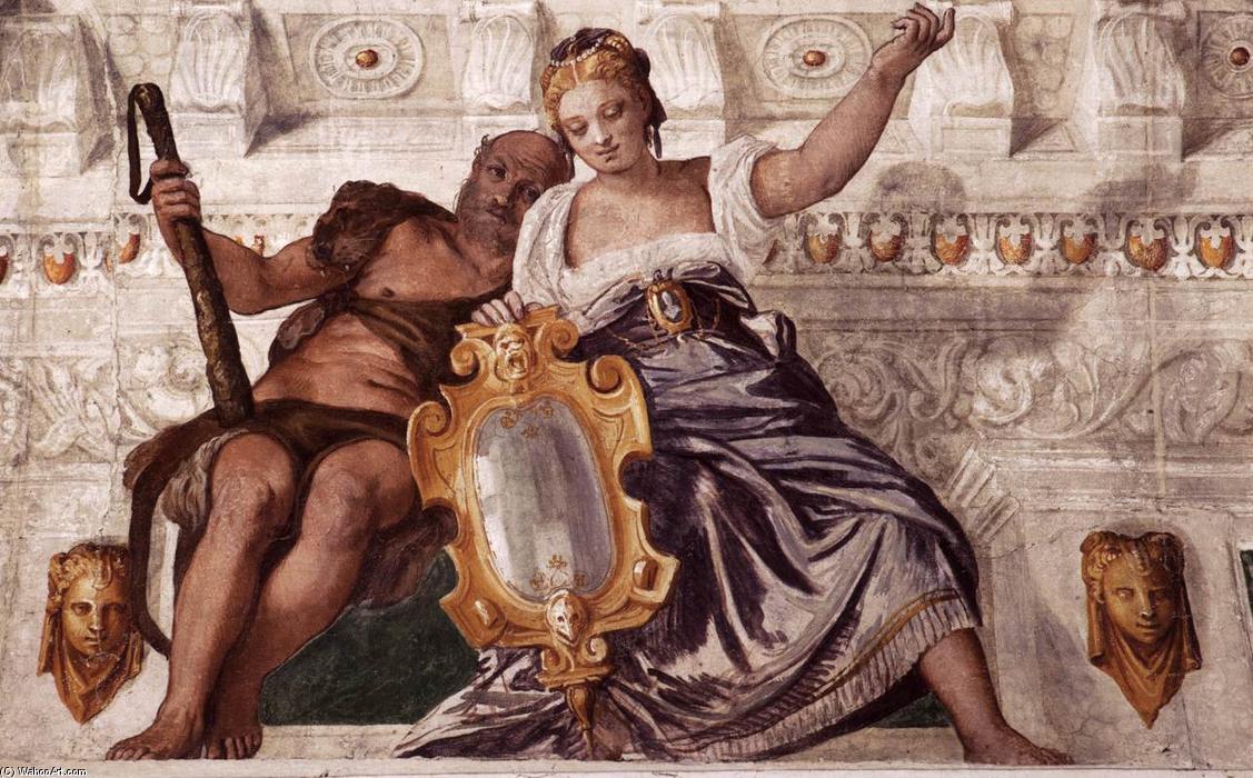Order Paintings Reproductions Prudence and Manly Virtue, 1560 by Paolo Veronese (1528-1588, Italy) | ArtsDot.com