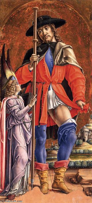 Order Oil Painting Replica St Roch and the Angel, 1480 by Bartolomeo Vivarini (1440-1499, Italy) | ArtsDot.com