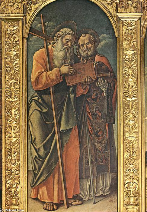 Order Art Reproductions Sts Andrew and Nicholas of Bari, 1482 by Bartolomeo Vivarini (1440-1499, Italy) | ArtsDot.com