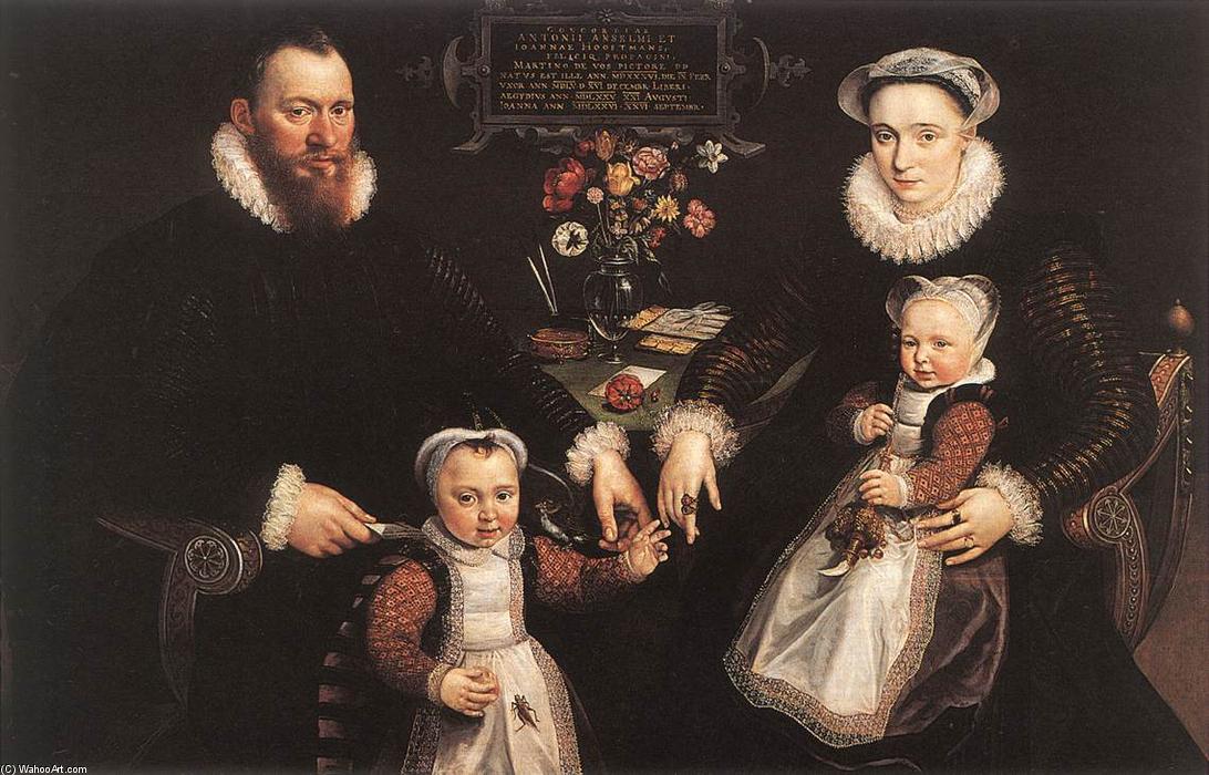 Buy Museum Art Reproductions Portrait of Antonius Anselmus, His Wife and Their Children, 1577 by Maarten De Vos (1532-1603) | ArtsDot.com