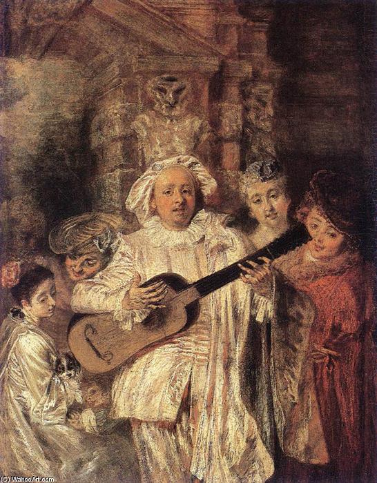 顺序 藝術再現 吉列斯及其家人。, 1716 通过 Jean Antoine Watteau (1684-1721, France) | ArtsDot.com