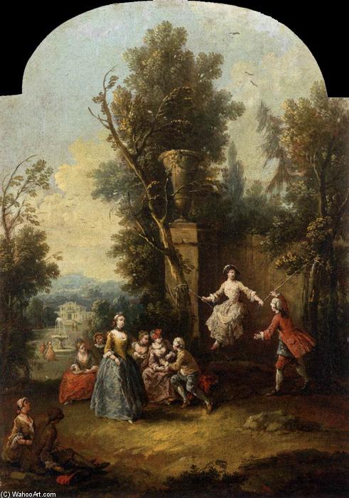 Order Paintings Reproductions The Swing, 1765 by Giuseppe Zais (1709-1781, Italy) | ArtsDot.com