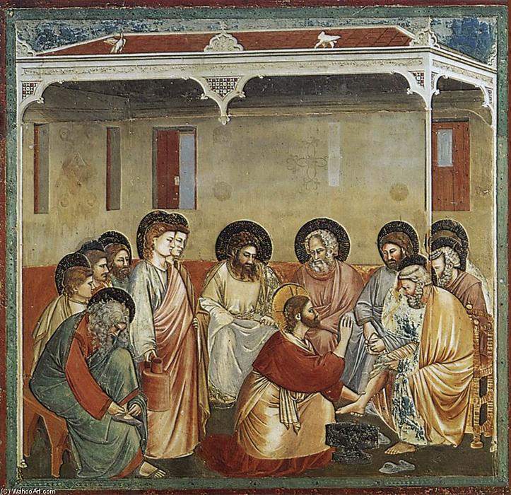 Order Art Reproductions No. 30 Scenes from the Life of Christ: 14. Washing of Feet, 1304 by Giotto Di Bondone (1267-1337, Italy) | ArtsDot.com