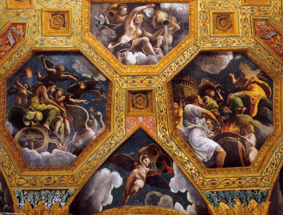 Order Paintings Reproductions Vaulted ceiling (detail) (19), 1526 by Giulio Romano (1499-1546, Italy) | ArtsDot.com