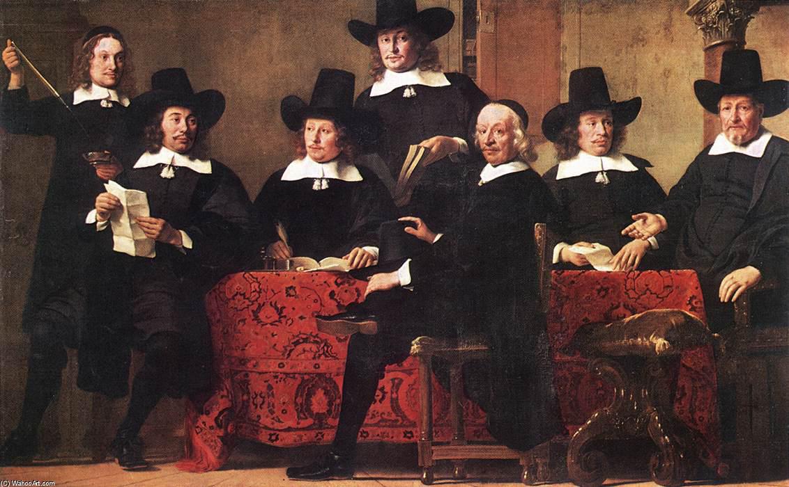 Order Paintings Reproductions Governors of the Wine Merchant`s Guild by Ferdinand Bol (1616-1680, Netherlands) | ArtsDot.com