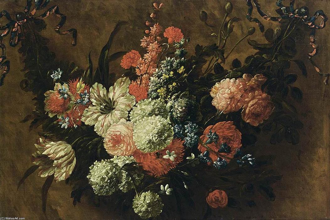 Buy Museum Art Reproductions Garland of Flowers by Jan Baptist Bosschaert (1667-1746, Belgium) | ArtsDot.com