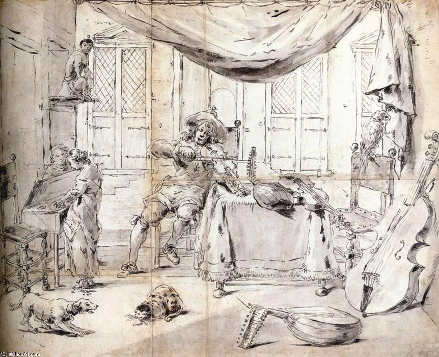 Order Oil Painting Replica Musicians in an Interior, 1660 by Leonaert Bramer (1596-1674, Netherlands) | ArtsDot.com