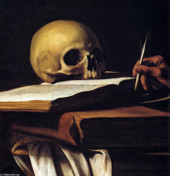 顺序 油畫 St Jerome(详细)。, 1606 通过 Caravaggio (Michelangelo Merisi) (1571-1610, Spain) | ArtsDot.com