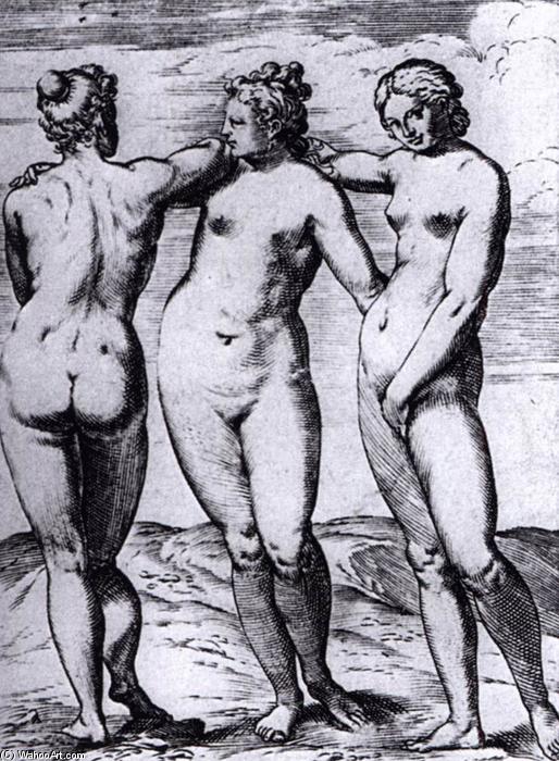 Buy Museum Art Reproductions The Three Graces by Agostino Carracci (1557-1602, Italy) | ArtsDot.com