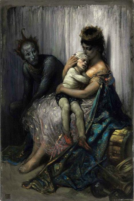 Buy Museum Art Reproductions La famille du saltimbanque, l`enfant blessé, 1853 by Paul Gustave Doré | ArtsDot.com