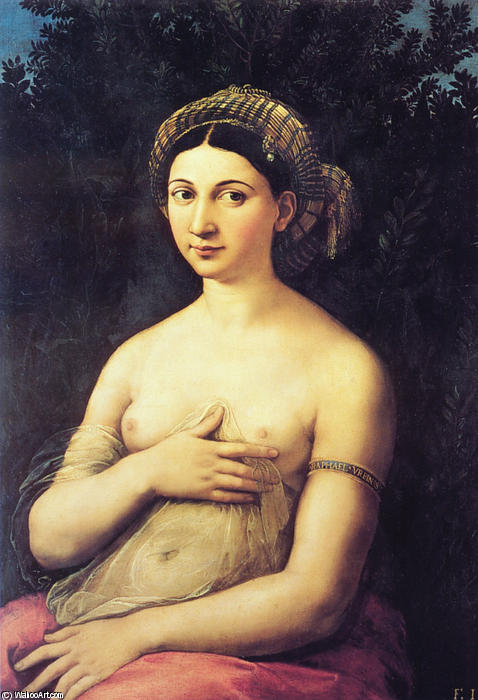 Buy Museum Art Reproductions La Fornarina (also known as Portrait of a Young Woman), 1518 by Raphael (Raffaello Sanzio Da Urbino) (1483-1520, Italy) | ArtsDot.com