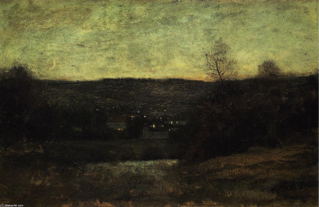 Order Artwork Replica A Lighted Village, 1887 by Dwight William Tryon (1849-1925, United States) | ArtsDot.com
