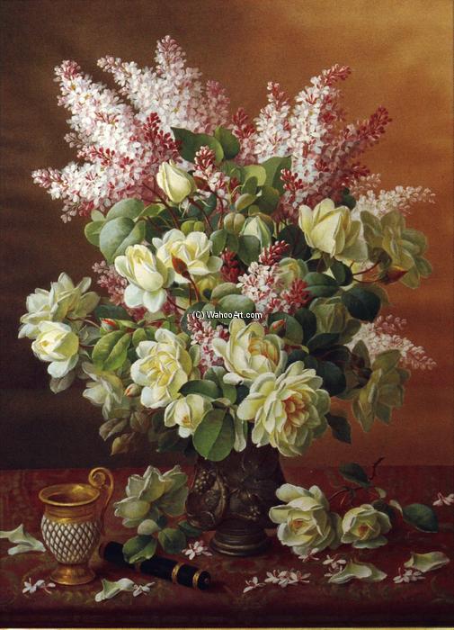 Order Art Reproductions Lilacs and Roses by Raoul De Longpre (1859-1911, France) | ArtsDot.com