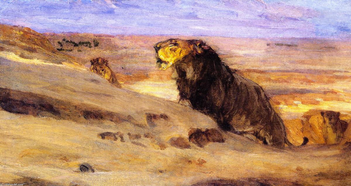 Order Oil Painting Replica Lions in the Desert, 1897 by Henry Ossawa Tanner (1859-1937, United States) | ArtsDot.com