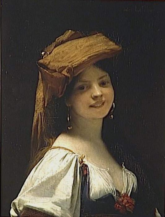 Order Paintings Reproductions La jeune rieuse, 1861 by Jules Joseph Lefebvre (1834-1912, France) | ArtsDot.com