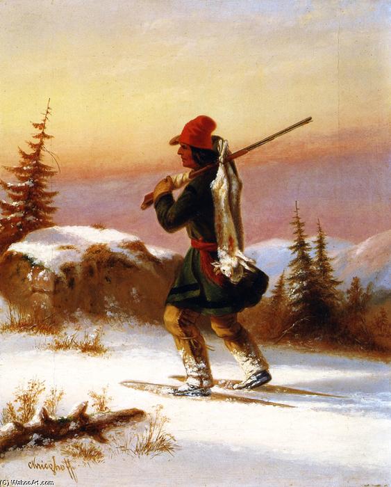 顺序 藝術再現 一个罗莱特印第安人。, 1855 通过 Cornelius David Krieghoff (1815-1872, Netherlands) | ArtsDot.com