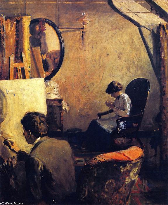 Buy Museum Art Reproductions Louis Kronberg in His Studio in Copley Hall, 1913 by Arthur Clifton Goodwin (1864-1929, United States) | ArtsDot.com