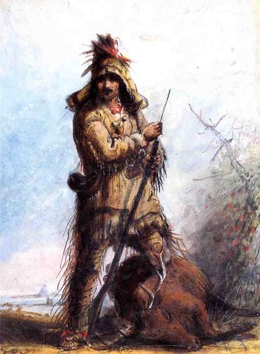 Order Oil Painting Replica Louis - Rocky Mountain Trapper by Alfred Jacob Miller (1810-1874, United States) | ArtsDot.com