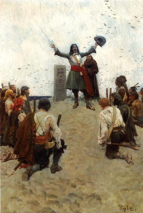 Buy Museum Art Reproductions La Salle Christening the Country Louisiana```` by Howard Pyle (1853-1911, United States) | ArtsDot.com