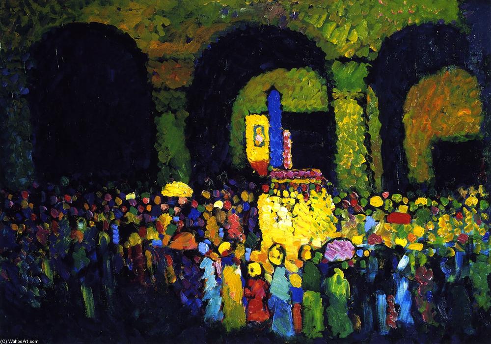 順序 油絵 ムルナウのルドウィキルチェ, 1908 バイ Wassily Kandinsky (1866-1944, Russia) | ArtsDot.com