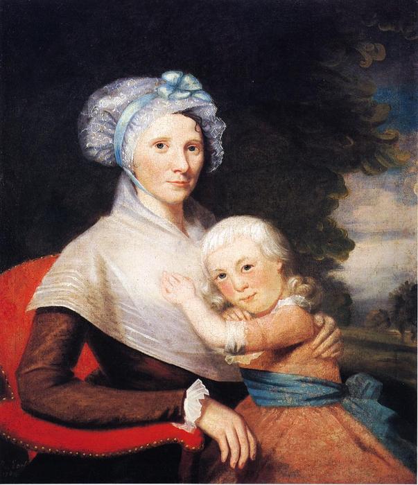 Buy Museum Art Reproductions Martha Tennent Rogers (Mrs. David Rogers) and Her Son, probably Samuel Henry Rogers, 1788 by Ralph Earl (1751-1801, United States) | ArtsDot.com