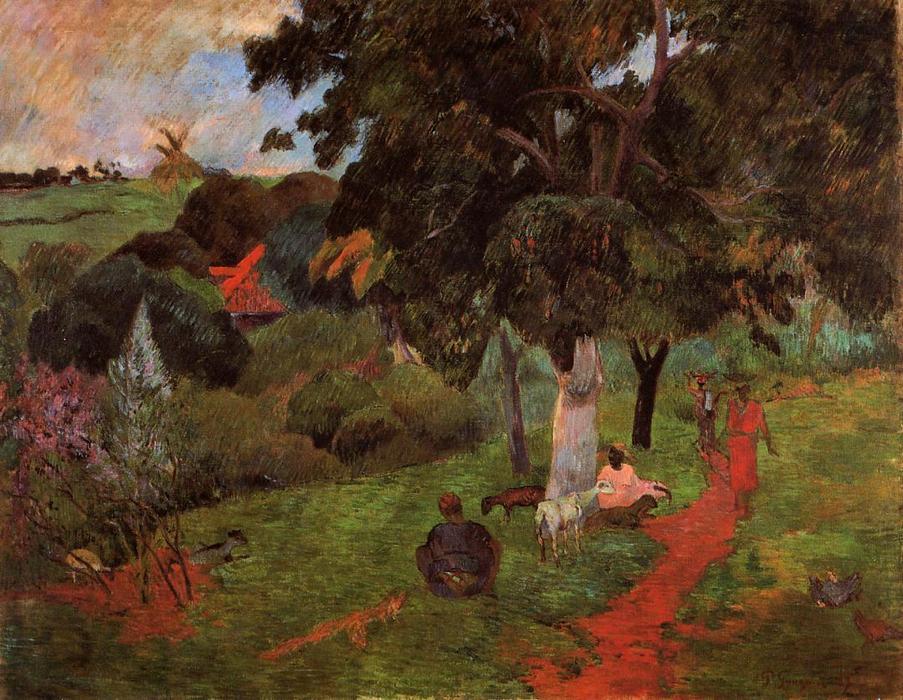 Order Art Reproductions Martinique Landscape (also known as Comings and Goings), 1887 by Paul Gauguin (1848-1903, France) | ArtsDot.com