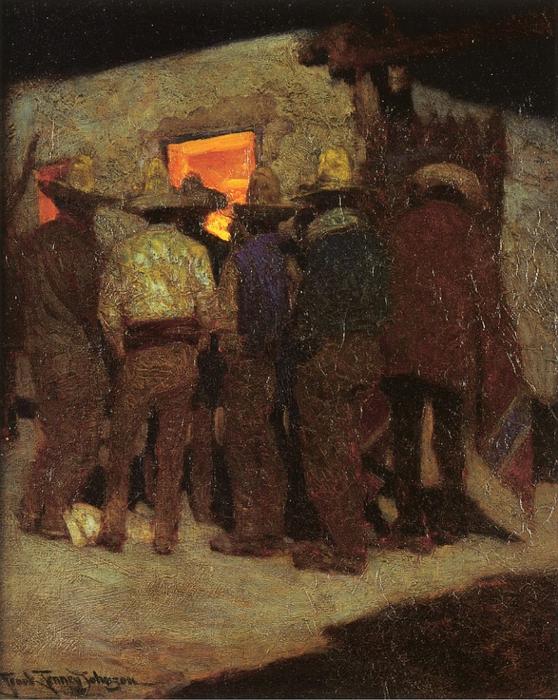Order Paintings Reproductions Mexican Nocturne, 1922 by Frank Tenney Johnson (1874-1939, United States) | ArtsDot.com