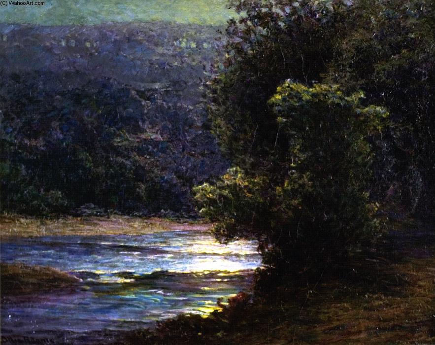 Order Paintings Reproductions Moonlight on the Whitewater, 1900 by John Ottis Adams (1851-1927, United States) | ArtsDot.com