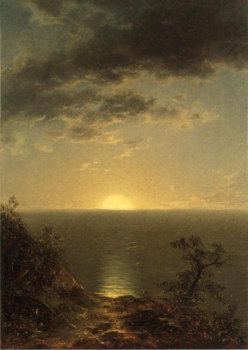 Buy Museum Art Reproductions Moonrise on the Coast, 1863 by John William Casilear (1811-1883, United States) | ArtsDot.com